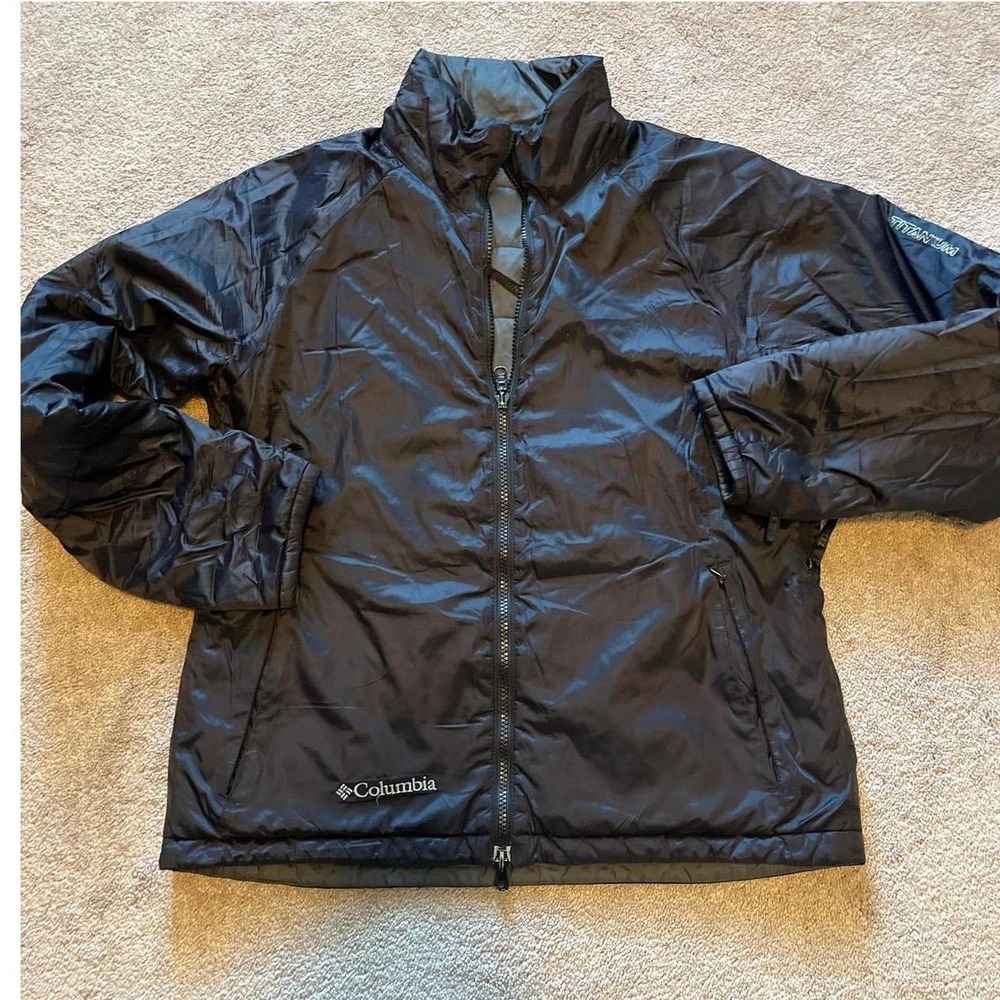 Women's Columbia titanium full zip black jacket warmth gorp M